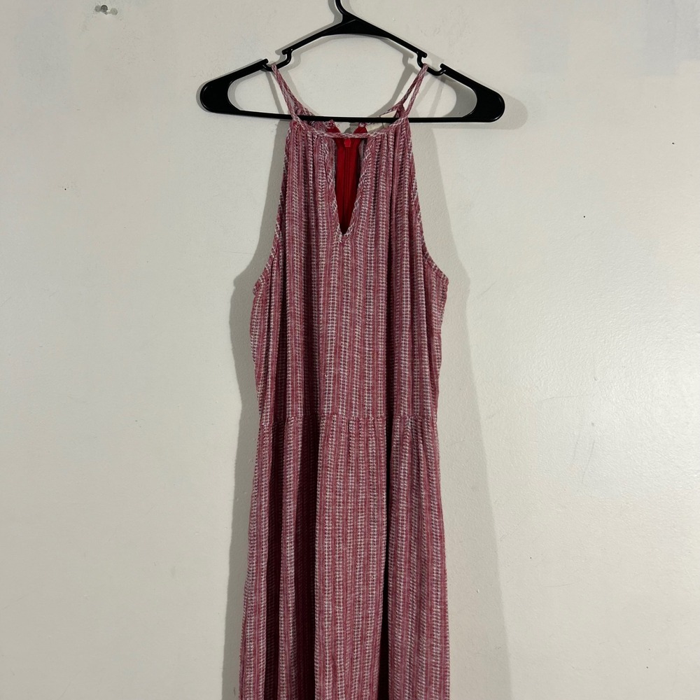 Universal Thread Maxi Dress Womens Medium Red White  Striped Halter BOHO